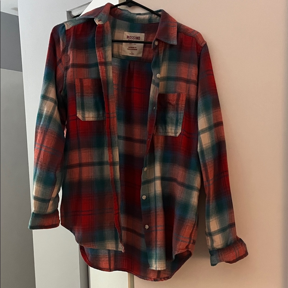 Mossimo Supply Co. Red and Blue Plaid Shirt